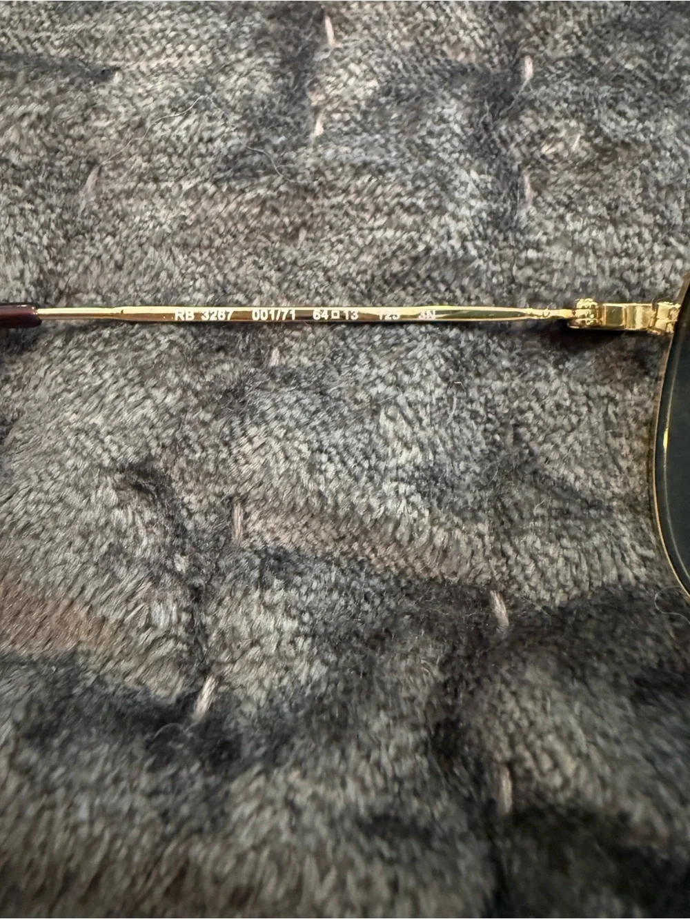 Ray-Ban Gold Frame Sunglasses with Black Lenses - Picture 2 of 2